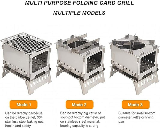 Portable Charcoal Grill for Camping BBQ Grill Outdoor Barbecue Grill Stainless Steel BBQ Rack for Camping Hiking Picnic Cooking Tool Portable Grill Charcoal Grills BBQ,A-1