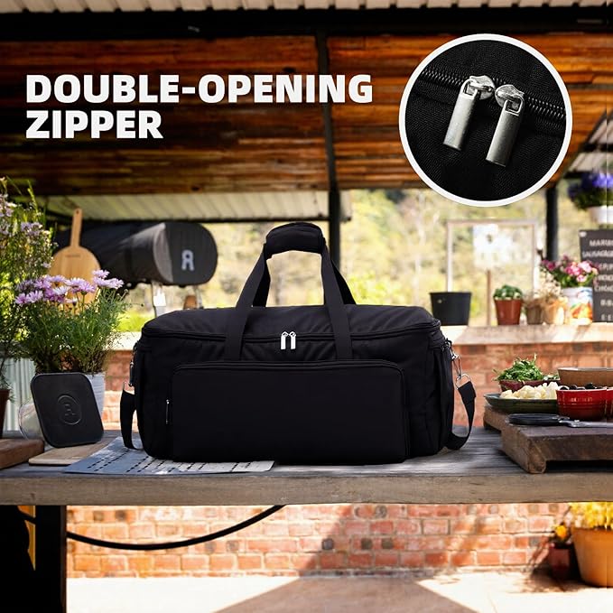 Carry Bag for Weber Go-Anywhere Gas & Charcoal Grill, Compatible with Models 1141001 121020, Padded Carrying Case for Weber Portable Grill, with Pockets for Camping Accessories (Bag Only)