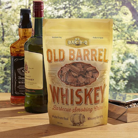 Mr. Bar-B-Q 05042BC Whiskey Smoking Chips | Old Oak Barrel Wood Smoker Chips | Made from Genuine Whiskey Barrels | Gourmet Flavor | 12.7 Ounces
