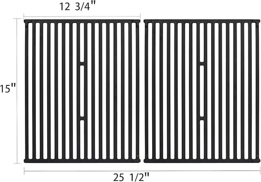Leship 15" Grill Grates Replace for Broil King 9453-54,9453-57,9453-64,9865-54,9453-67,Broil-Mate,Sterling,Huntington Gas Grills. Heavy Duty Cast Iron Cooking Grid Grates (15" x 12 3/4")