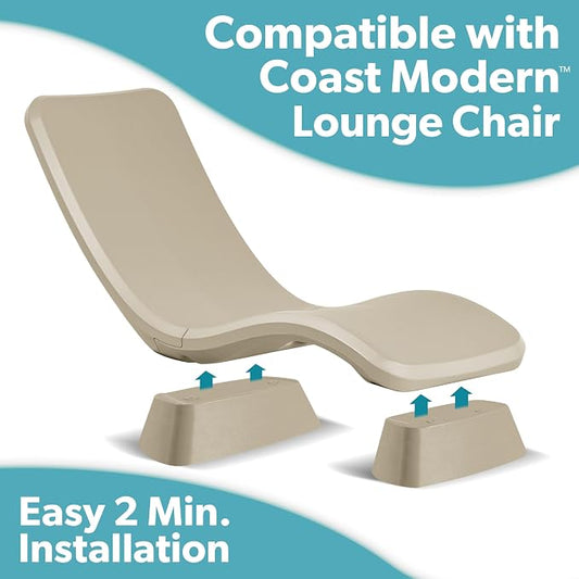 Coast Modern in Pool Lounge Chair - Waterproof & Weighted Chaise Lounger - Outdoor Pool Furniture for Patio or in Baja Shelf - Sand