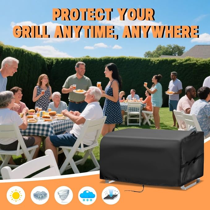 Grill Cover for NXR 3 Burner Portable Gas Grill | 25 inch Waterproof Outdoor Grill Cover for Onlyfire 3-Burner Gas BBQ, Barbecue Cover (Cover Only) - 26" L×19" W×15" H