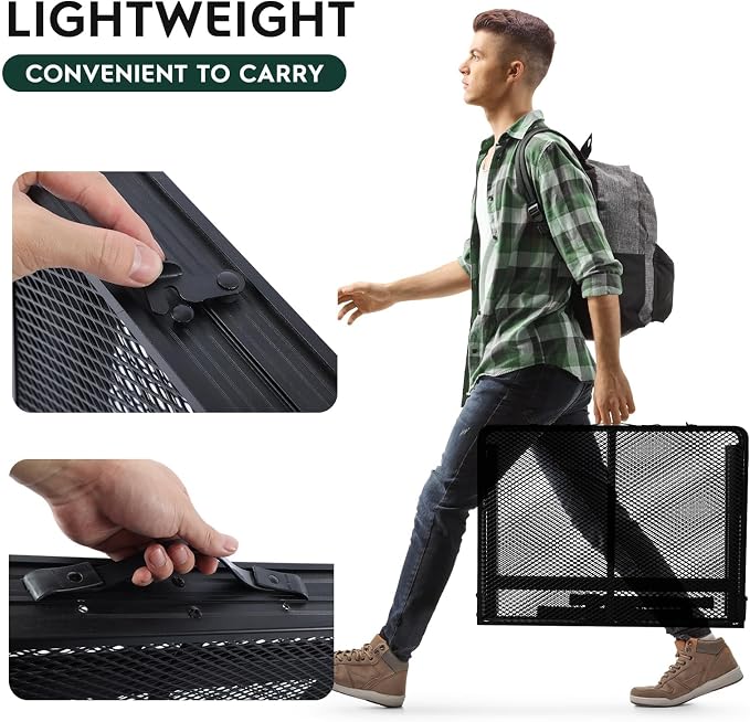 WildFinder Folding Grill Table, 3x2 FT Portable Camping Table, Foldable | 3 Adjustable Height Max 27.5" Grill Tables for Outside with Mesh Bag, Outdoor table for Camping, Picnic, BBQ, Beach, Patio