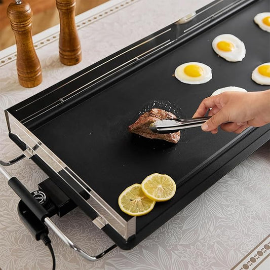 AEWHALE 35" Electric Nonstick Extra Large Griddle Grill-Teppanyaki Grill BBQ Indoor/Outdoor with Adjustable Temperature,Detachable for Easy Cleaning,Extra Wide(3m cable)