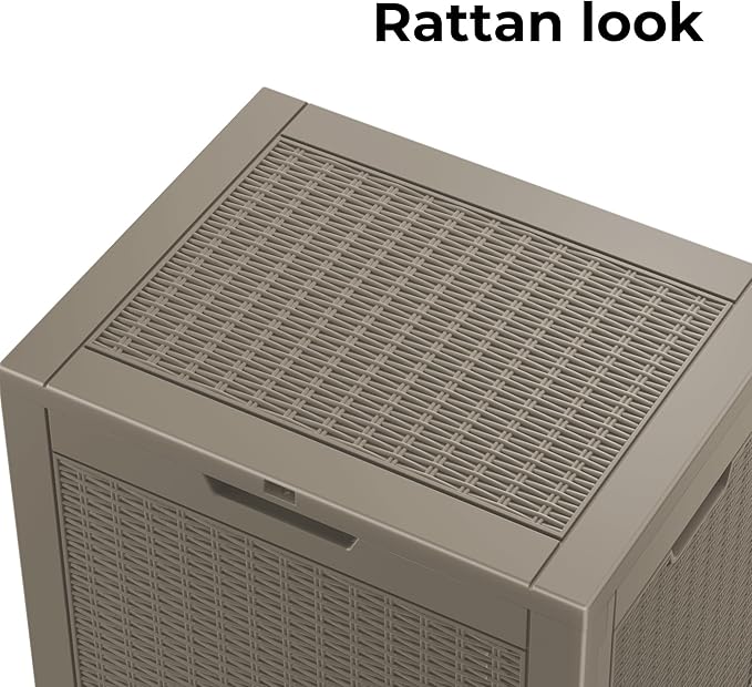 Resin Deck Box - 35 Gallon Lockable Outdoor Storage, Water-Resistant Indoor/Outdoor Bin for Package Delivery, Patio Cushions, Gardening Tools