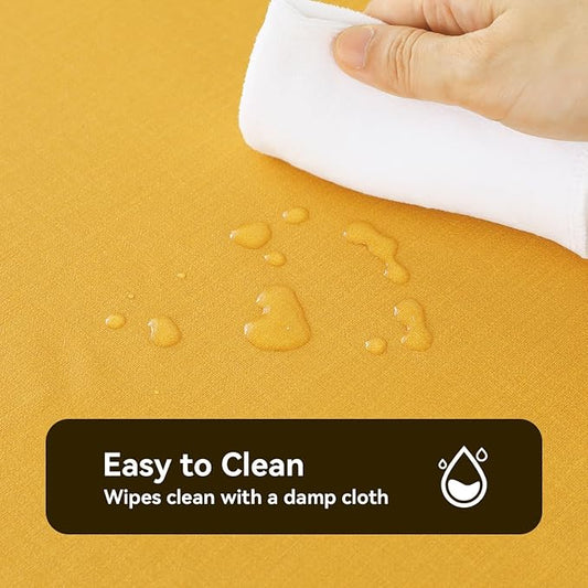 Romanstile Halloween 100% Waterproof PVC Tablecloth, Rectangle Oil Spill Proof Stain Resistant Vinyl Table Cloth, Wipe Clean Plastic Table Covers for Kitchen/Dining/Parties - 60 x 102 Inch, Yellow