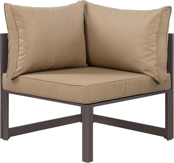 Modway Fortuna Aluminum Outdoor Patio Corner Chair in Brown Mocha (EEI-1518-BRN-MOC)
