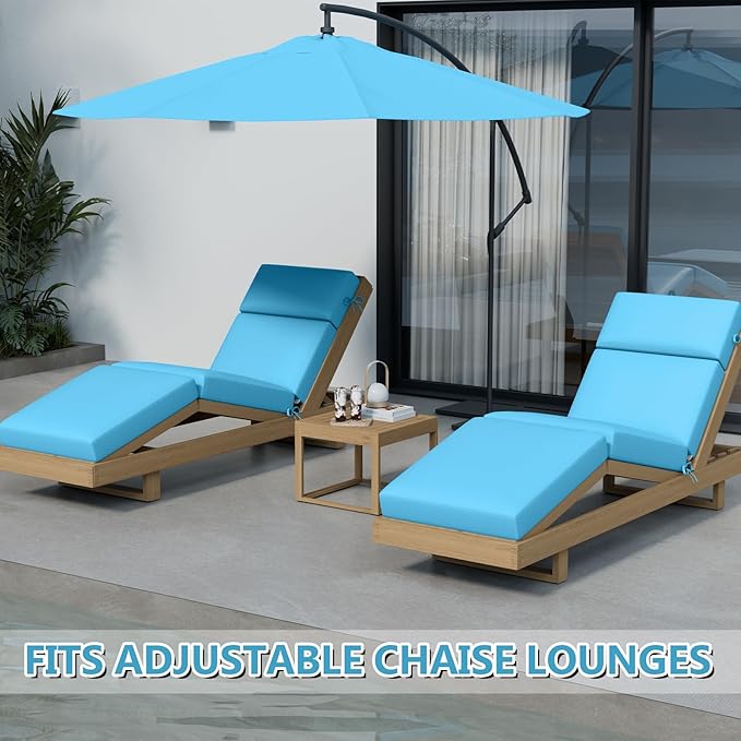 Chaise Lounge Cushions Outdoor, 72 x 21 x 4 Inch Lounge Chair Cushions for Outdoor Furniture - Waterproof Lounge Patio Replacement Cushion, 4In Fade-Resistant ThickPatio Chaise Lounge Cushion