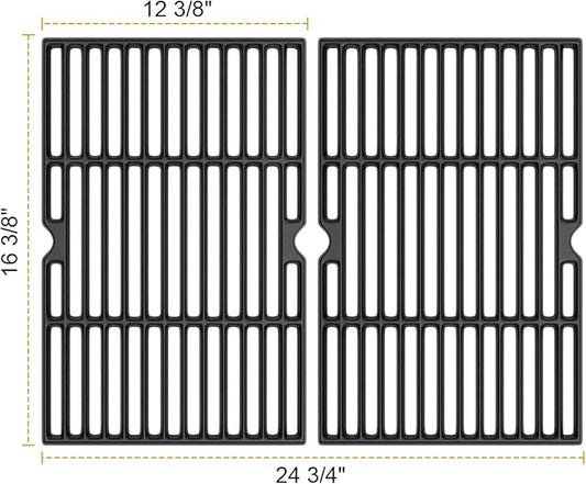 Cooking Grid Grates for Kenmore 4 Burner Grills,Enamel Cast Iron Grate Replacement Parts for Kenmore 146.10016510,146.46365610,146.16142210,146.16198211,2 Pack