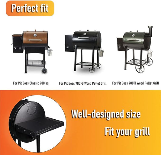GRISUN Grill Table Shelf for Pit Boss 700/1000/1150/500 Series Pellet Grills, Heavy Duty Steel Multifunction Grill Accessories for Pit Boss 700FB Pellet Grill, Not Fit for Pitboss Classic Onyx
