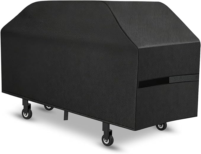 Griddle Cover, 36 Inch BBQ Gas Grill Cover with Hood for Blackstone Grill, Waterproof, Anti-Uv, Rip-Proof, Fade Resistant Material, Outdoor Griddle Cover with Hook-and-Loop Straps, Heavy Duty Black
