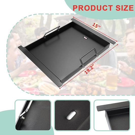 Universal Half Size Griddle Insert for Bull Grill 4 Burner Angus 41628 47628 41629,16517 Griddle Plate for Outlaw 30" 26039 26038, for Bull Premium 18248 18249, Lion L75000 Grill Parts,Carbon Steel