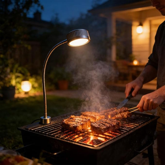 Rechargeable Grills Light 7 LEDs Adjustable Hose for Outdoor Activities Including Camping and Fishing Outdoor Grills Light