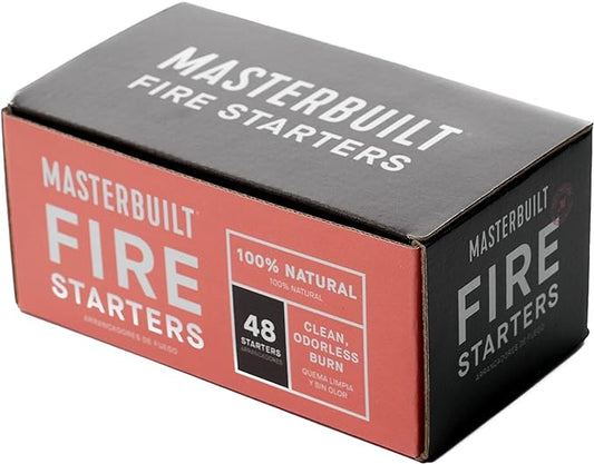 Masterbuilt® Pure-Parrafin All-Natural Odorless Wax Fire Starters for Charcoal Grilling, Made for Gravity Series but Compatible with All Charcoal Grills & Fireplaces, 48-Count, Model MB20091521