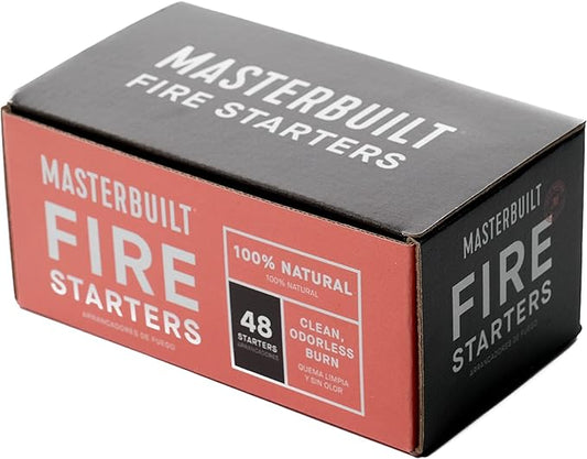 Masterbuilt® Pure-Parrafin All-Natural Odorless Wax Fire Starters forCharcoal Grilling,Made for Gravity Series but Compatible with All Charcoal Grills & Fireplaces,48-Count,Model MB20091521(Pack of 4)