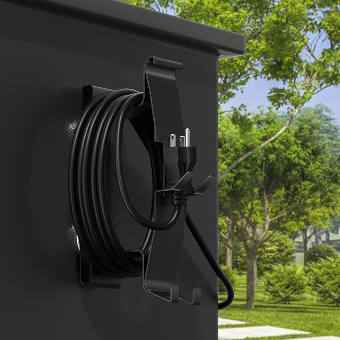 Strong Magnetic Power Cord Organizer, Goldusk All-Metal Cable Holder with Built-in Hook for Most BBQ Wood Pellet Smoker Grills Accessories for Traeger, for Pit Boss, for Z Grill &More (Indoor/Outdoor)