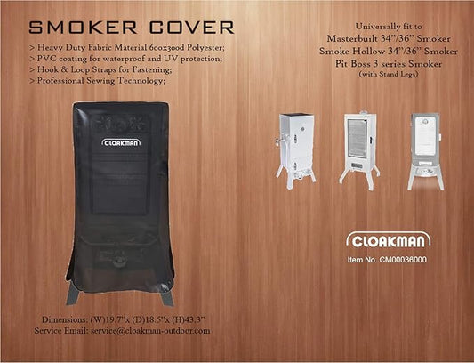 Premium Heavy-Duty Smoker Cover Applicable to Pit Boss 3 Series Smoker PBV3G1 and Masterbuilt MPS230/Smoke Hollow 3615GW 34162G 3616DEW 34 in & 36 in Vertical Smokers COS-244