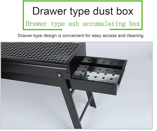 Foldable Charcoal BBQ Grill - Mini Portable Tabletop Barbeque - Great Folding Barbecue for Garden, Party, Festivals, Picnic, Camping, Hiking, Small Fire Pit,43 * 29 * 22cm