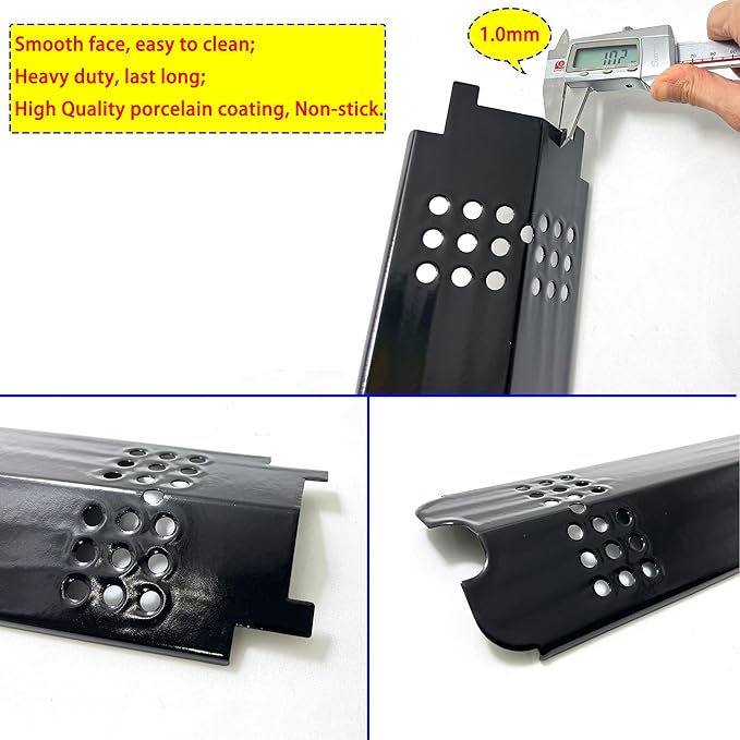 Parts DP166 4pk 15 inch Porcelain Steel Heat Plate for Charbroil 463436215, 463439914, 466334613, 466342014 463436213, G432-0096-W1, Heat Tent Shield Deflector for Kenmore 16113, 16115