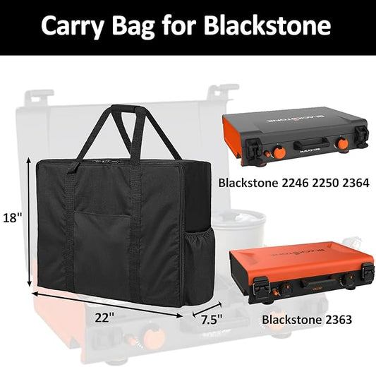 Griddle Carry Bag for Blackstone 2363 2250 2246 2364 Adventure Ready 14" Propane Camping Griddle with Side Burner, Storage Bag with Handles & Side Pockets, Portable Carrying Case