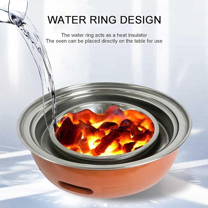 Portable Clay Charcoal Grill Multi-Functional Pottery Barbecue and Tea Cooker for Indoor and Outdoor Activities Perfect for Camping Tailgating and Bac
