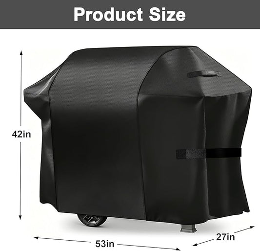 Grill Cover, 53-inch Heavy Duty Oxford Outside Waterproof Grill Covers, Dust-Proof Windproof UV Resistant BBQ Gas Cover Fit Most Brands Char Broil, Weber, Brinkmann, Holland