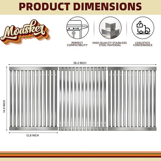 Grill Grate for TEC Infrared Gas Grill Sterling III Stainless Steel Cooking Grates Replacement for TEC Grll, 12.8" W x 14.9" L, 3 Pack