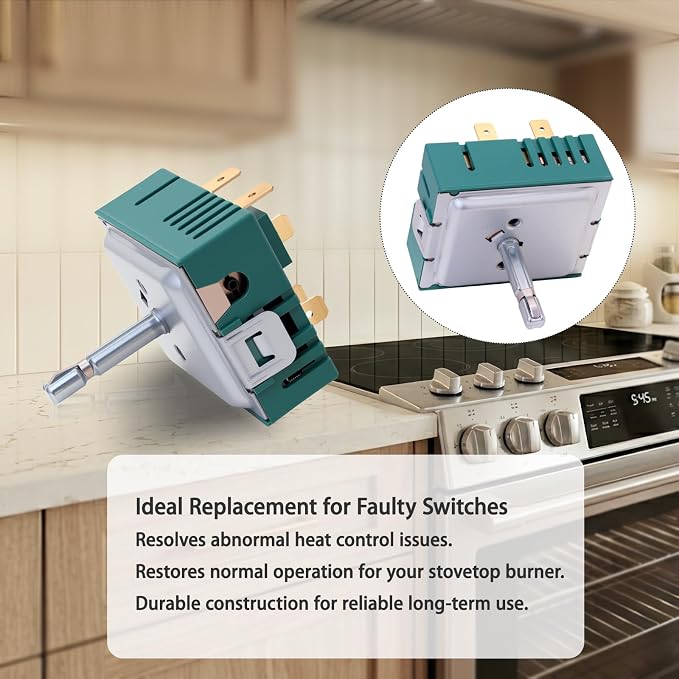 DG44-01005B Infinite Switch, 5-Terminal, 240V 15A, Single Burner Control for Samsung Electric Range, Replaces DG44-01005A, PER001-11S, PER001-01S, PER001-01B