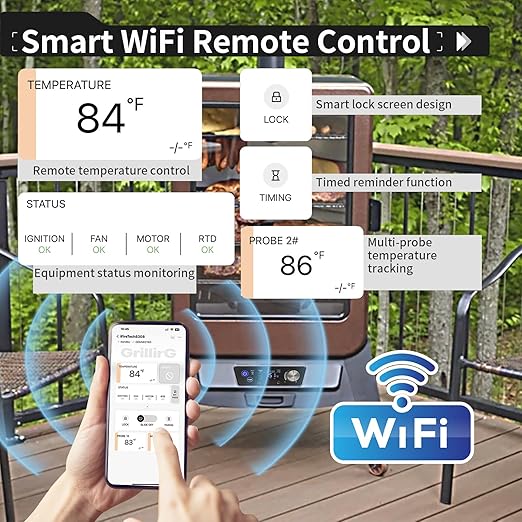 WiFi PID Trapezoid Grill Controller Replacement for Pit Boss Vertical Pellet Smokers PBV3P1/PBV4PS1/PBV5P1 Series, Smart APP Control Board with 130-420ยฐF Temperature Range, 1ยฐF Steps, 120V Input