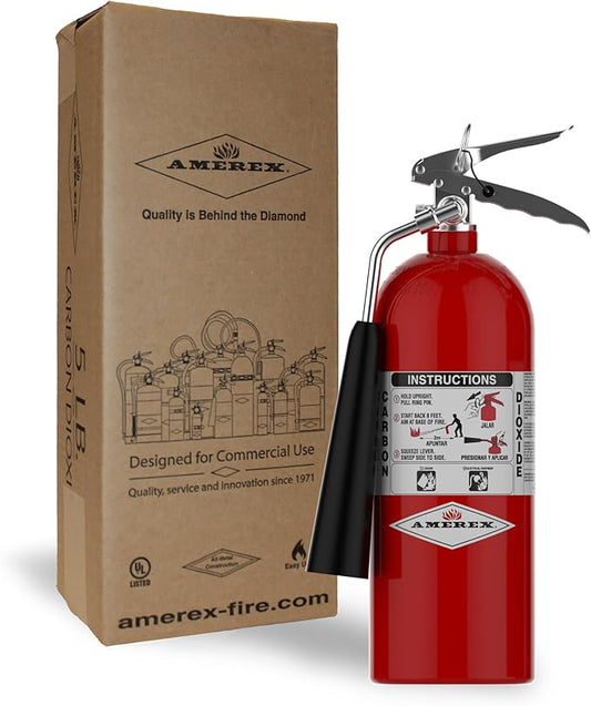 Amerex 322 CO2 Class B C Fire Extinguisher, 5 lb.