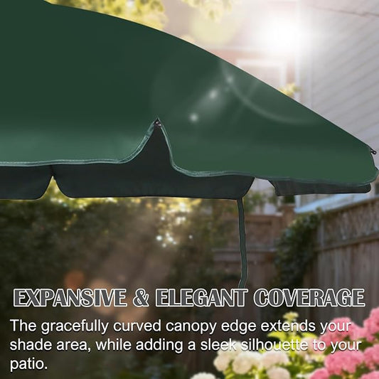 Blissun 6.5ft Patio Umbrella with Push Button Tilt & Height Adjustable, UV50+ Sun Protection with Sturdy Fiberglass Ribs & Iron Pole, Market Umbrella for Outdoor Table Garden Backyard Beach