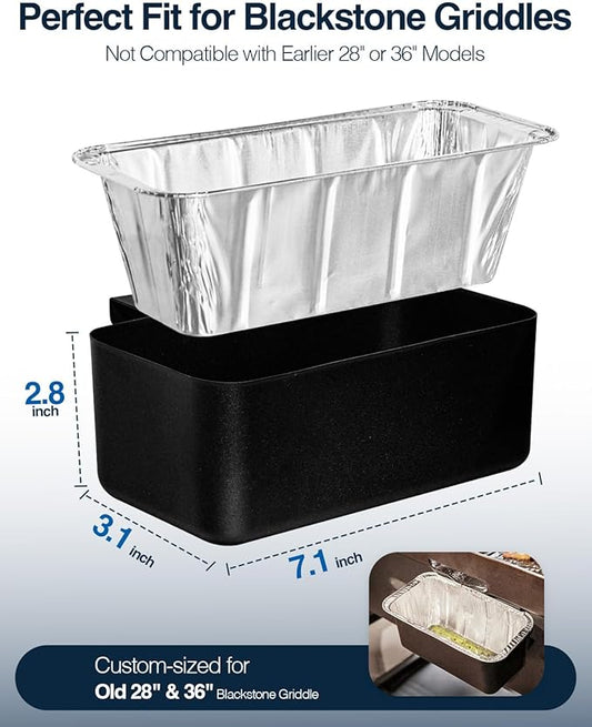 Blackstone Grease Cup, Grease Catcher, Drip Pan with 20 Pack Grease Cup Liners for 28 and 36 inch Blackstone Griddle