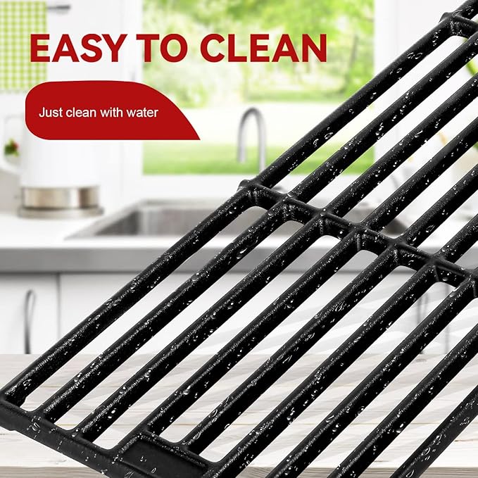 GGC 19 3/4" Grill Grates for Chargriller 3001, 5050, 3008, 3030, 3725, 4000, 5252, King Griller 3008, 5252, 4 PCS Cast Iron Grill Grates Replacement for Char griller Grills