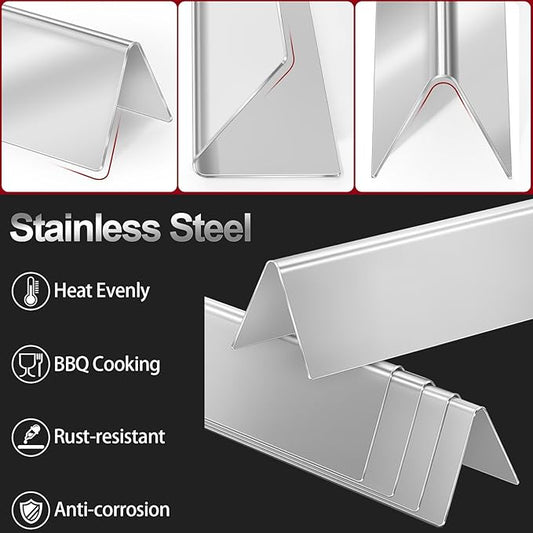 GasSaf 21.5" Flavorizer Bars Replace for Weber 7534, Genesis Silver A, Spirit 200 Series E/S200 E/S-210, Spirit 500 with Side Control Knob, 5-Pack Stainless Steel Flavor Bars(21.5" x 1.7" x 1.7")