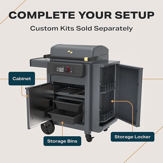 Current® Model G Dual Zone Grill, Smart Electric Outdoor Grill with 200-700°F Range for Searing & Roasting, Digital Precision, Independent Heat Zones, Apartment-Friendly & Weather-Resistant, Slate
