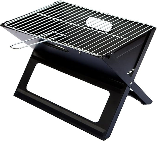 Folding Grill Portable Picnic BBQ with Chrome Plated Cooking Grid Black X-Type Folding Charcoal BBQ Grill for Home Outdoor Patio Balcony Grilling