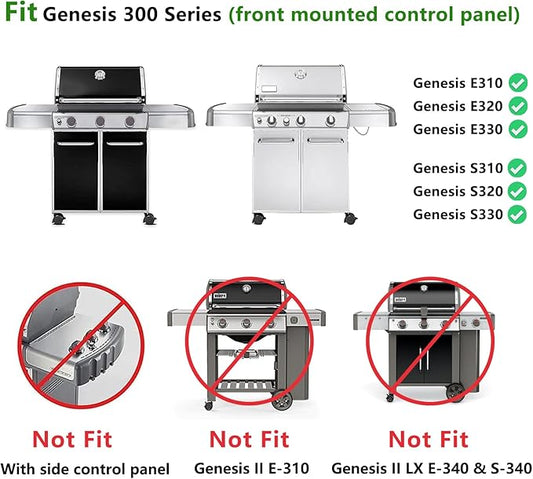 Hongso Replacement Parts for Weber Genesis 300 Series E310 S310 EP310 E320 EP320 E330 S330 EP330 Gas Grills (Front Mounted Controls), 7524 7528 Grill Grates, 62752 Burner Tubes, 7621 Flavorizer Bars
