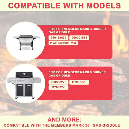 30-Pack Grease Tray Liners for Members Mark Griddle G70302-1, 980368270, G70301-1, 990001978, Aluminum Grill Drip Pan Liner for Members Mark 4 Burner & Pro-Series 5 Burner Outdoor Flat Top Gas Griddle