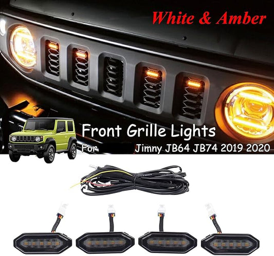 LED Front Grille Lights White External Grille Lamps for Jimny JB64 JB74 2019 2020 2021