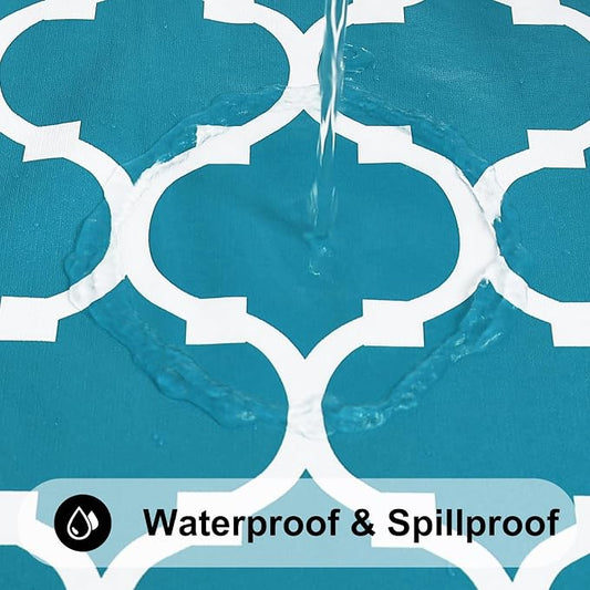 Smiry Rectangle Table Cloth Cover, Waterproof Vinyl Tablecloth with Flannel Backing for Rectangle Tables, Wipeable Spillproof Plastic Tablecloths for Dining, Camping and Indoor (60"x84", Teal)