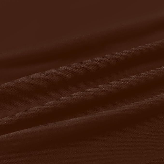 NEWISHER Round Stretch Spandex Fitted Table Cover Brown 60 inch Tablecloth | Fitted Tablecloth, Spandex Stretch Table Cloth, Elastic Edged Tablecloth, Table Top Cover, Tablecloth for Dining Picnic Patio