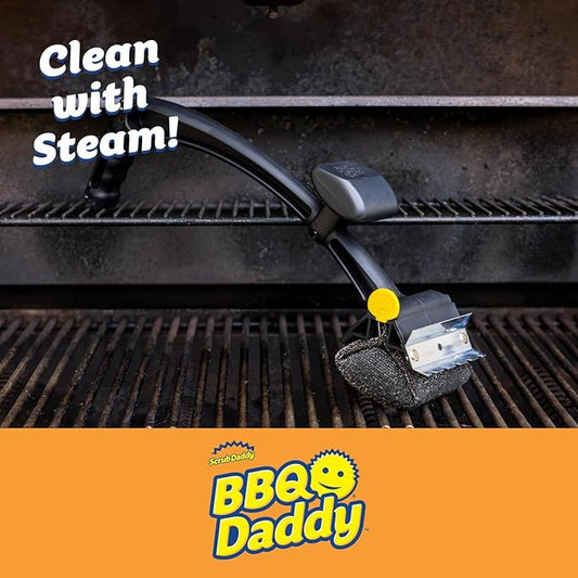 Scrub Daddy BBQ Daddy + Refill Heads - BBQ Cleaning Brush with Scraper & Bottle Opener, Barbeque Grill Cleaner, Wire Bristle Free, Barbecue Cleaner Brushes, High-Tech Cleaning Accessories for Men