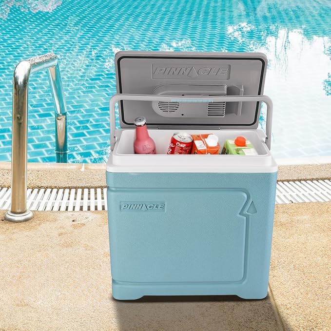Pinnacle Thermoware Electric Cooler – Large 30L Portable Cooler for Hot and Cold Drinks and Food – 12v Travel Cooler for Car, Camper, RV, Van – Plug-In Cooler Refrigerator for Travel, Fishing, Hunting