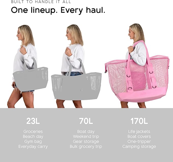 MISSION Boat Gear CASSI Heavy-Duty Outdoor Tote and Waterproof Marine-Grade Mesh Boat Bags