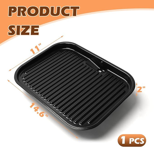 Cast Iron Griddle for Ninja Woodfire OG700 Series Grills, Grill Griddle Pan for Ninja XSKGRDPLT Woodfire Outdoor Grill Flat Top Griddle Plate Accessories, Polished Porcelain Coated, Thickened