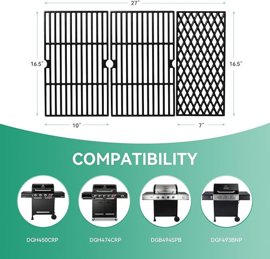 DGH450CRP Cooking Grates for Dynaglo DGH450CRP DGH450CRP-D DGF493BNP DGH474CRP DGH485CRP Gas Grill, 70-01-911 Cast Iron DGH450CRP Girds Grill Replacement Parts