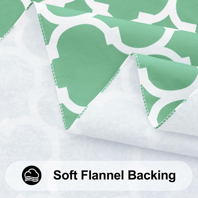 Smiry Round Plastic Table Cloth, Waterproof Vinyl Tablecloth with Flannel Backing for Round Tables, Wipeable Spillproof Tablecloths for Dining, Camping and Indoor (60" Round, Sage Green)