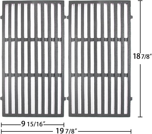 Hongso 18 7/8 inch Cast Iron Cooking Grates Replacement Parts for Weber Genesis II 210 and Genesis II LX 240 Series, Genesis II LX S240, E240 Gas Grills 2017 and Newer, 66094 66801