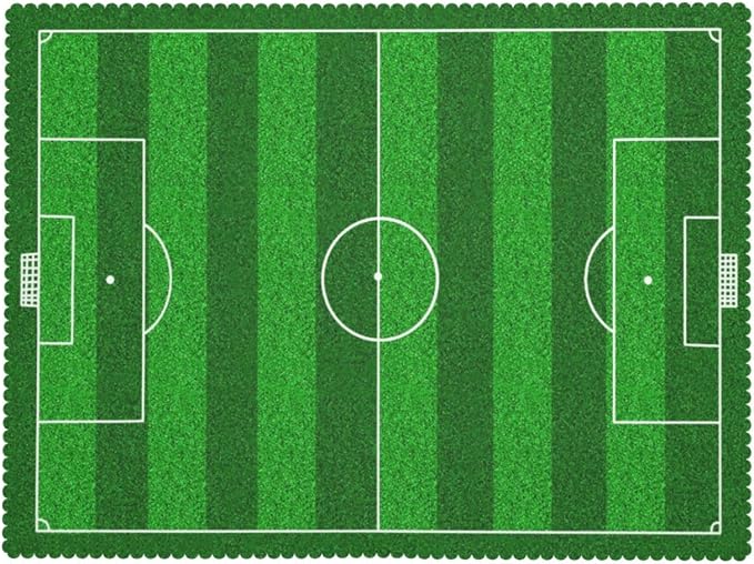 Soccer Field Rectangular Tablecloth, Football Green Field Table Cloth Washable Tablecloths Decorative Table Cover for Kitchen, Dining, or Parties 54x72 Inches
