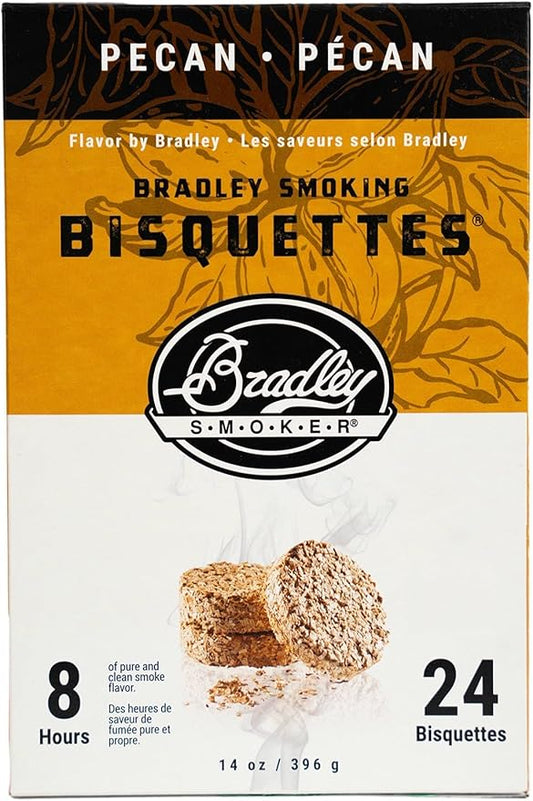 Bradley Smoker Pecan Bisquettes for Grilling & BBQ, 24 Pack